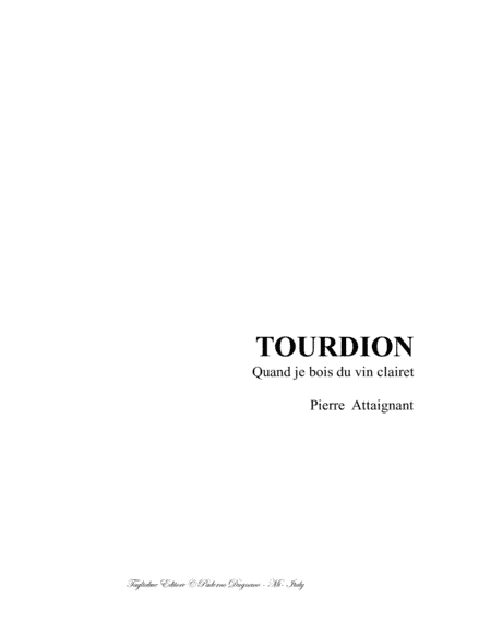 TOURDION - Attaignant - Arr. for Brass Quartet (arr. Renato Tagliabue)