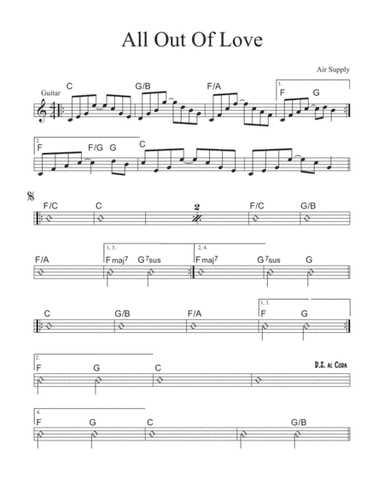 All Out Of Love (arr. David M Fagnant)