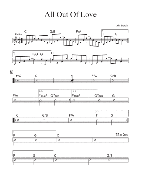 All Out Of Love (arr. David M Fagnant)