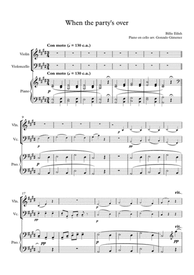 When The Party's Over (arr. Gonzalo Gimenez)