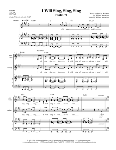 I Will Sing, Sing, Sing (Psalm 71)
