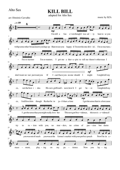 Kill Bill (arr. Dimitrie Carvalho)