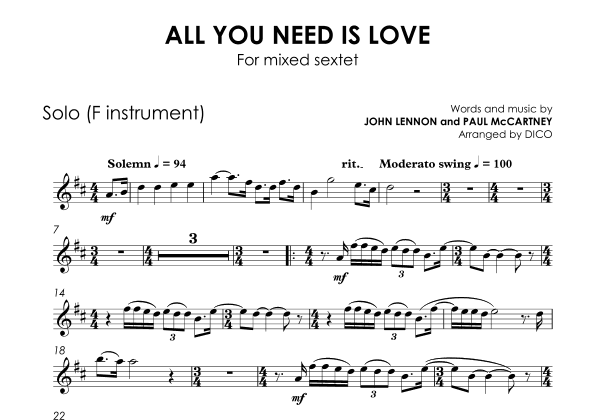 All You Need Is Love (arr. Dico)