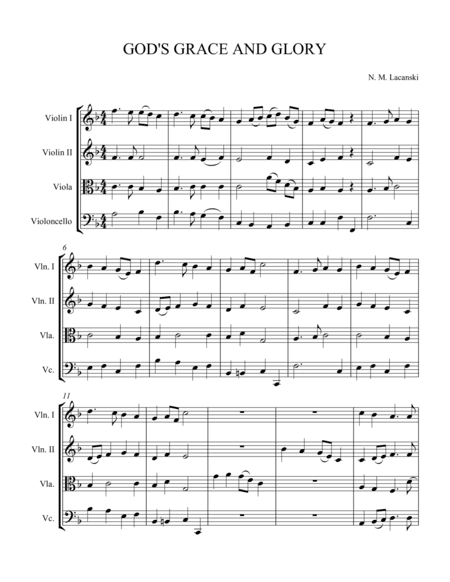 God's Grace and Glory (arr. theupperstaff.com)
