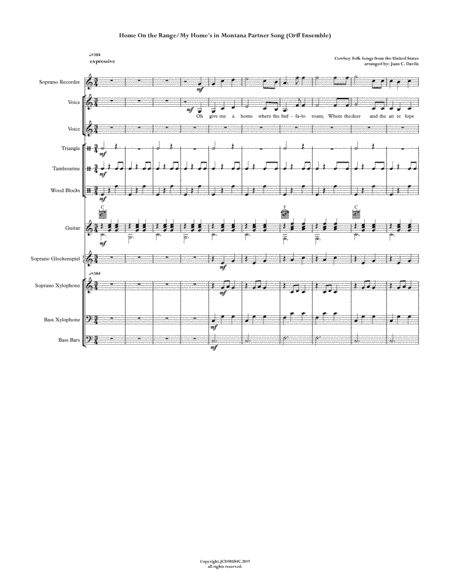 Home On the Range/My Home's in Montana Partner Song (Orff Ensemble) (arr. Juan C. Davila)