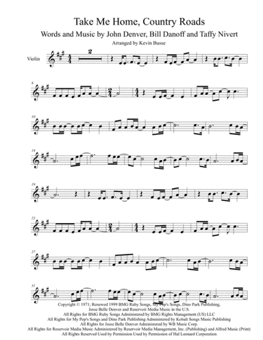 Take Me Home, Country Roads (arr. Kevin Busse)