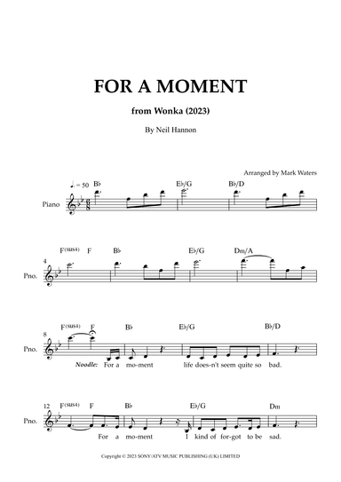 For A Moment (arr. Mark Waters)