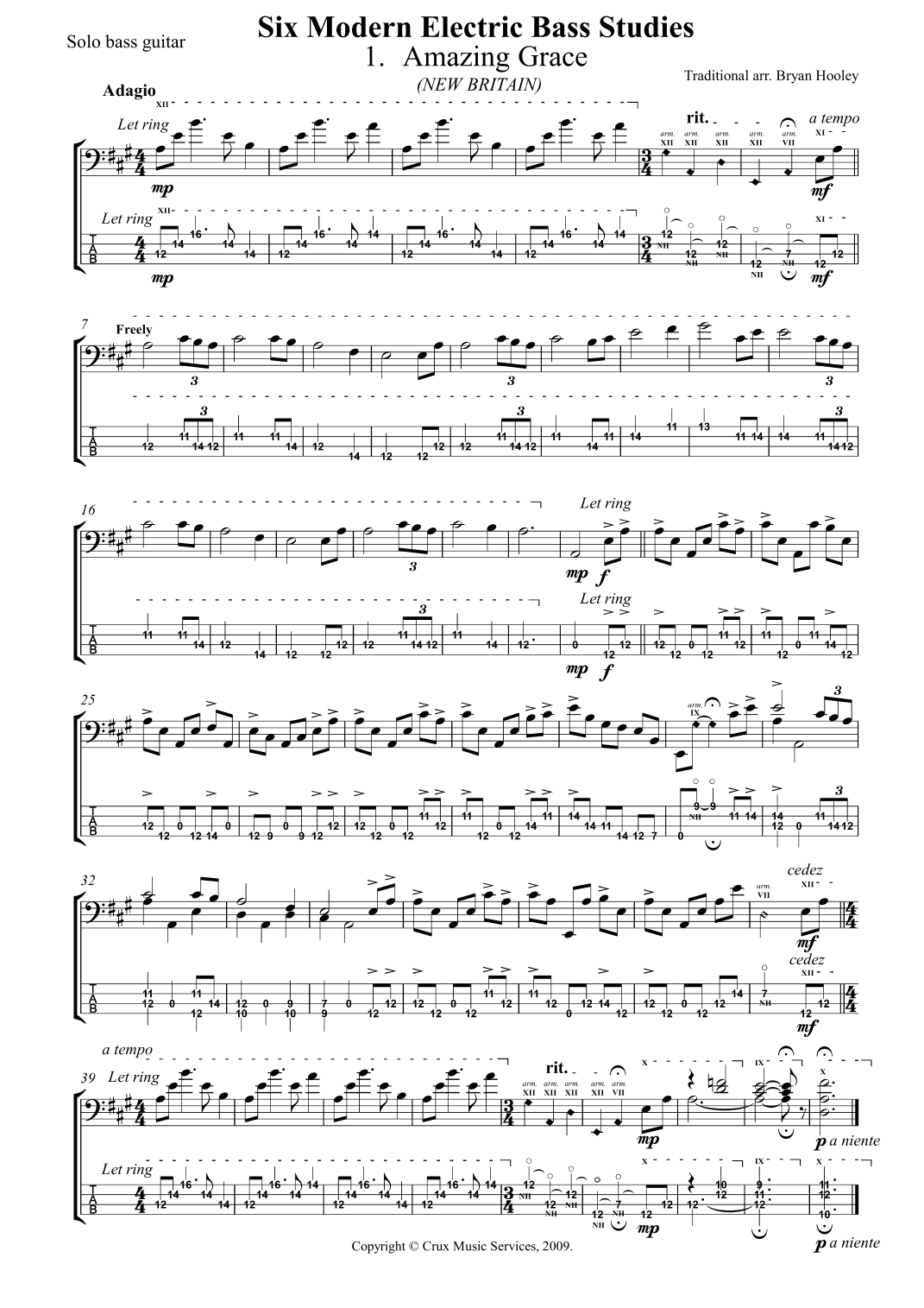 Six Modern Electric Bass Studies