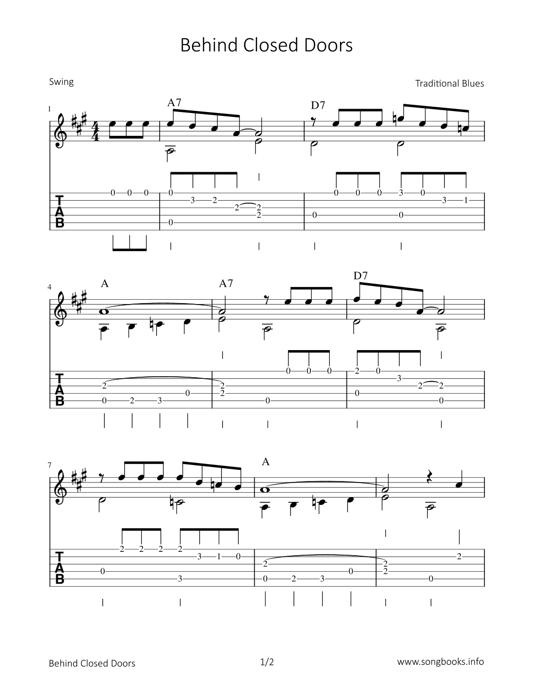 Behind Closed Doors (arr. Bettina Schipp)