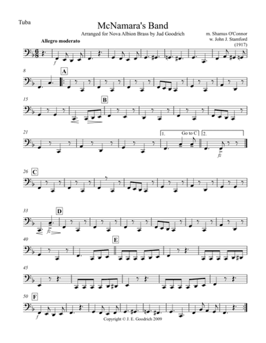 "McNamara's Band" for brass quintet (arr. Jud Goodrich)