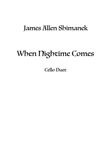 When Nightime Comes
