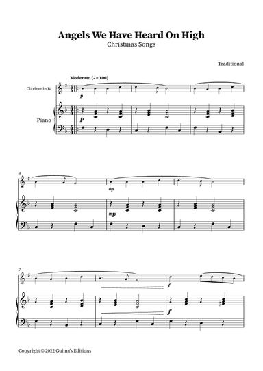 Angels We Have Heard On High (arr. Guima's Editions)