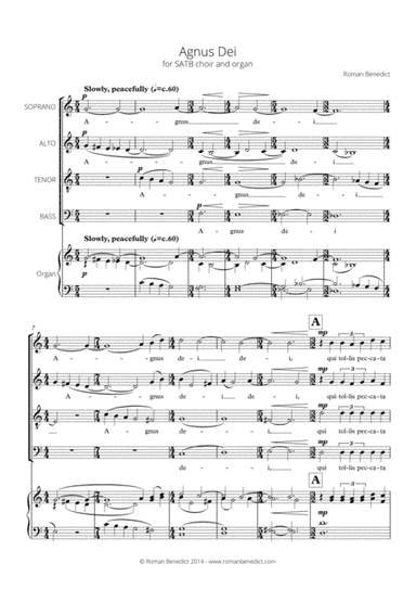 Agnus Dei for SATB choir and Organ