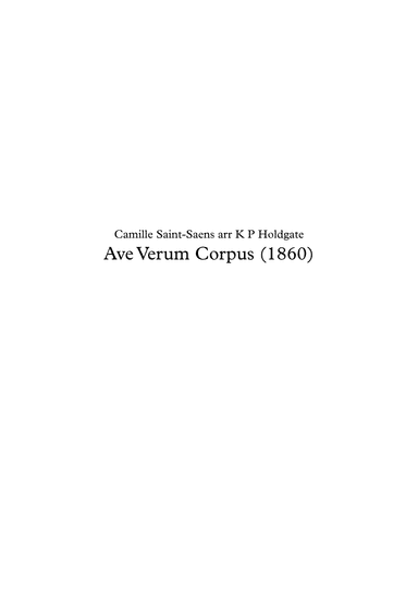 Ave Verum Corpus (1860) (arr. Kevin Holdgate)