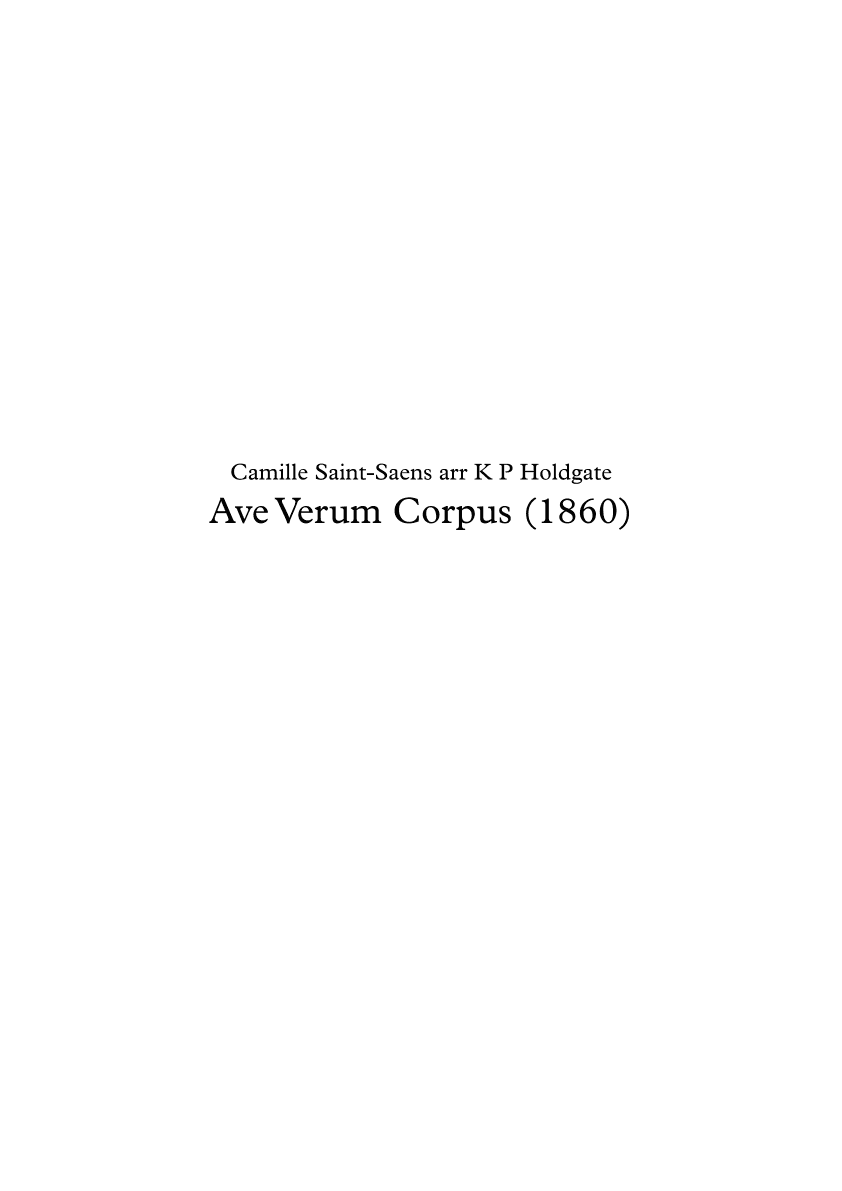 Ave Verum Corpus (1860) (arr. Kevin Holdgate)