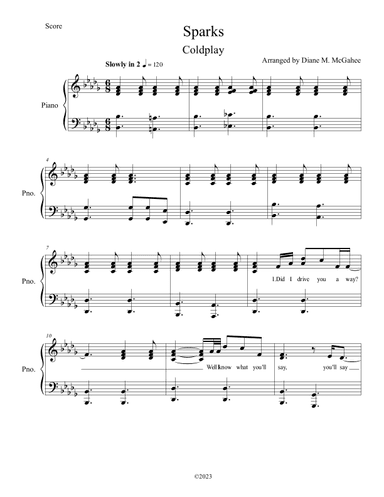Sparks (arr. Arranged by Diane M. McGahee)