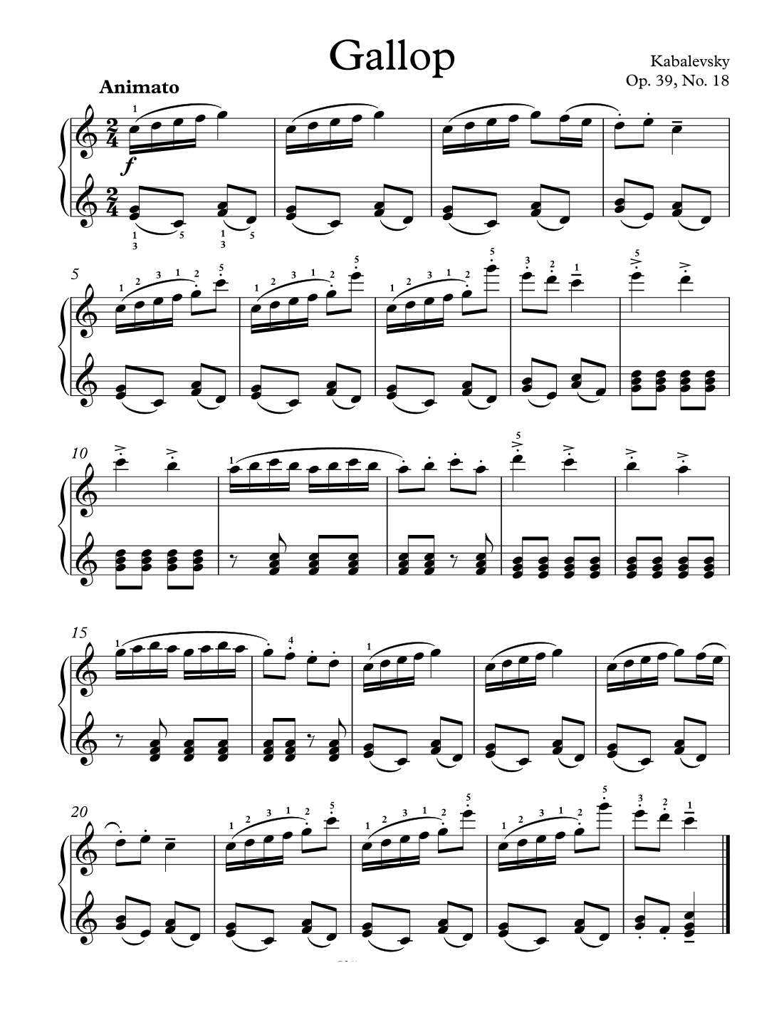 Gallop op.39 no. 18 (arr. T Ling)