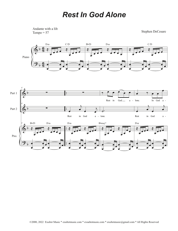 Rest In God Alone (2-part choir)