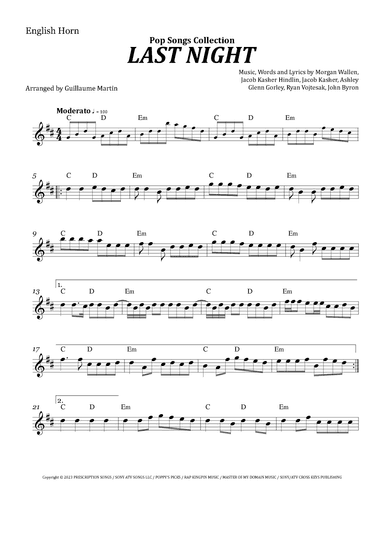 Last Night (arr. Guillaume Martin)