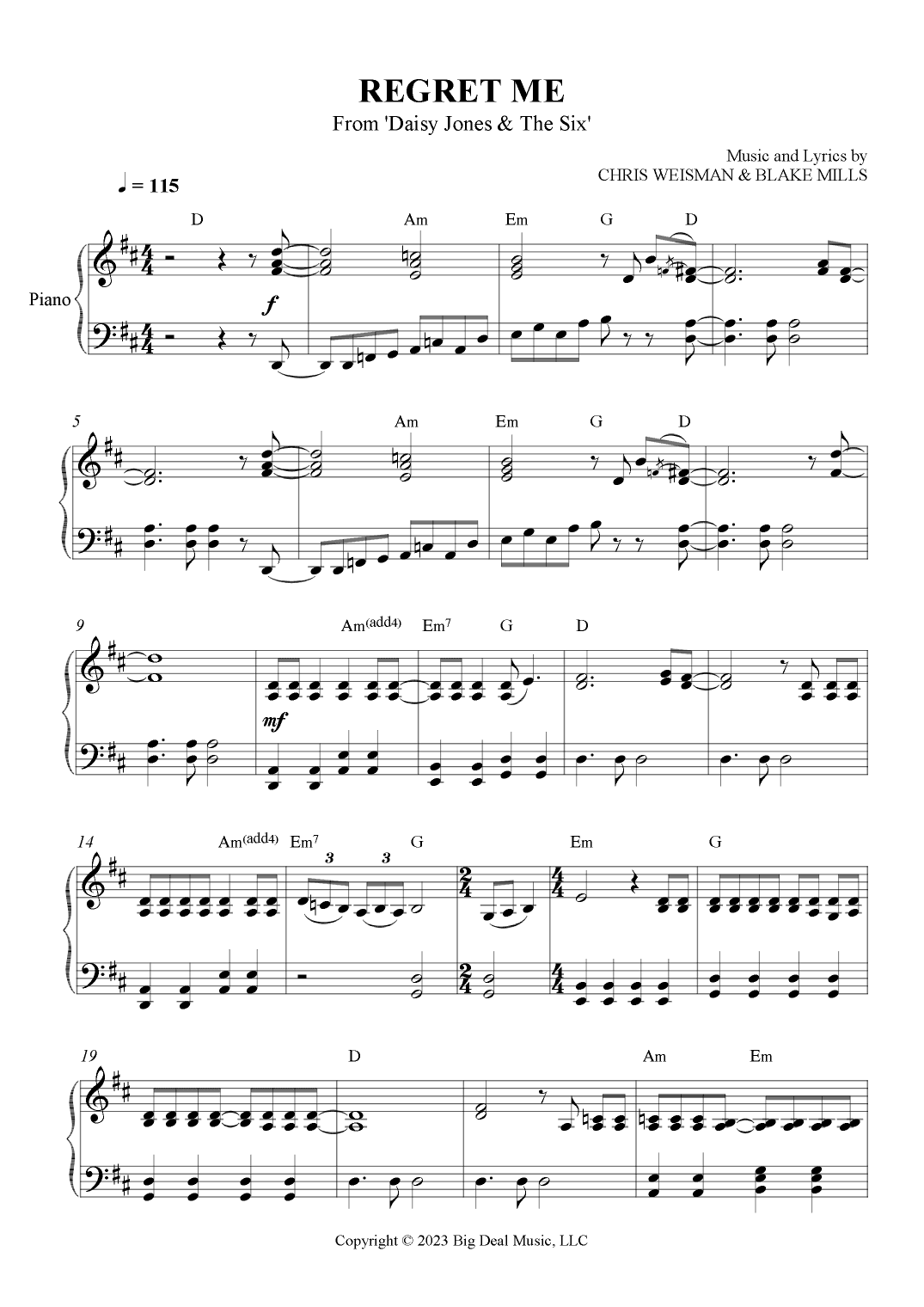 Regret Me (arr. S Carlile)