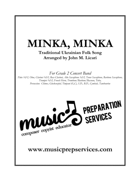 Minka, Minka - Traditional (Concert Band - Grade 2) - Arr. John M. Licari (arr. John M. Licari)
