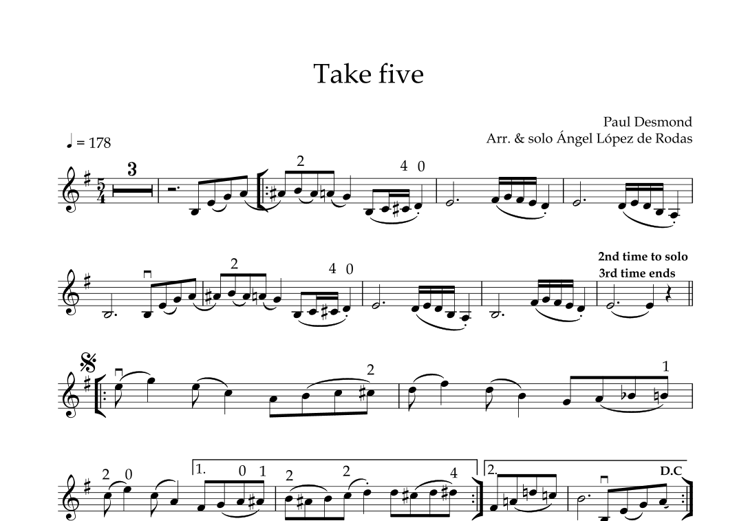 Take Five (arr. Ángel López De Rodas Del Marmol)