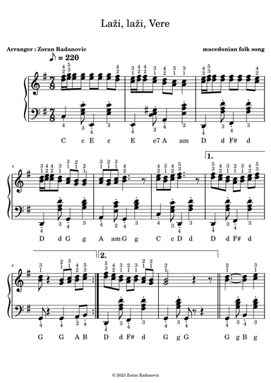 Laži, laži, Vere - for accordion (arr. Zoran Radanovic)