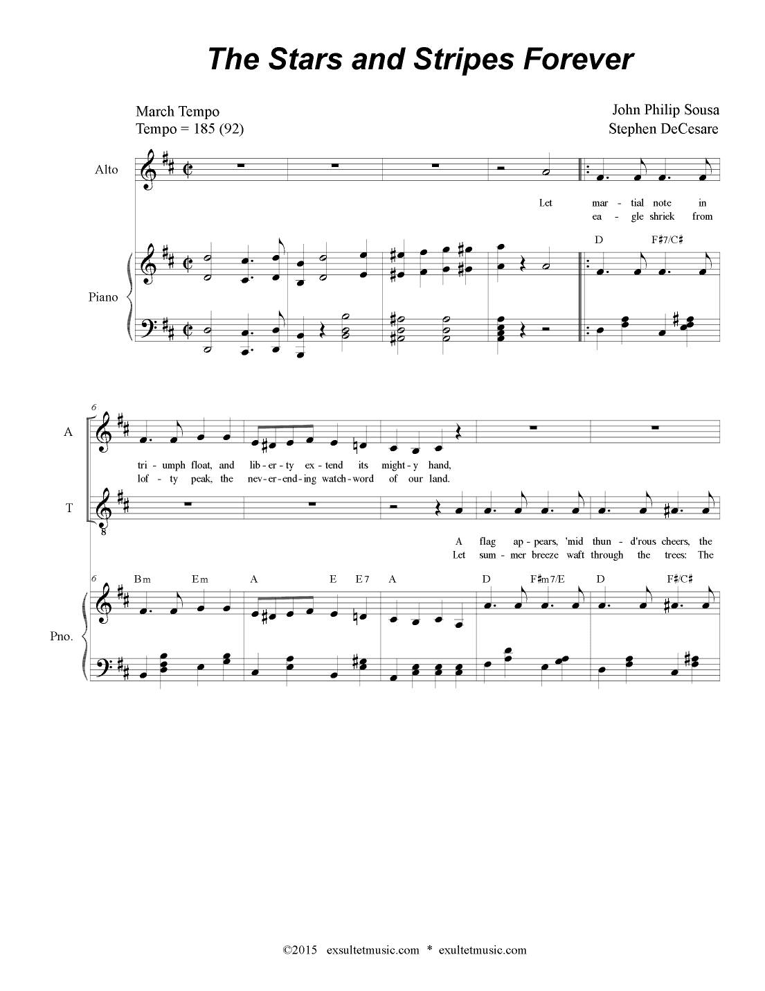 The Stars And Stripes Forever (SATB Divisi) (arr. Stephen DeCesare)