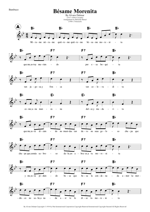 Besame Morenita (arr. Bernardo Bernal Hidalgo)