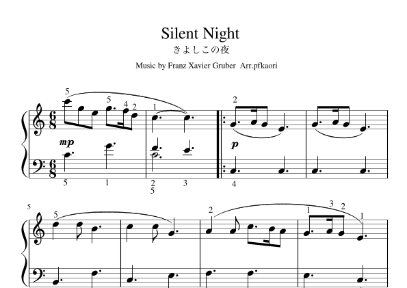 "Silent Night" Cdur (arr. pfkaori)