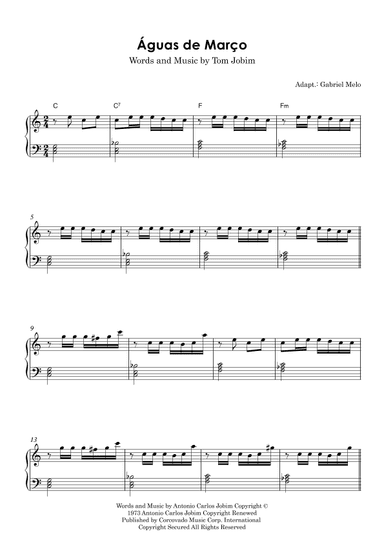 Águas De Março (waters Of March) (arr. Gabriel Melo)