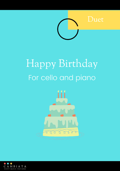 Happy Birthday - For cello (solo) and piano (Easy/Beginner) (arr. Levy Nunes)