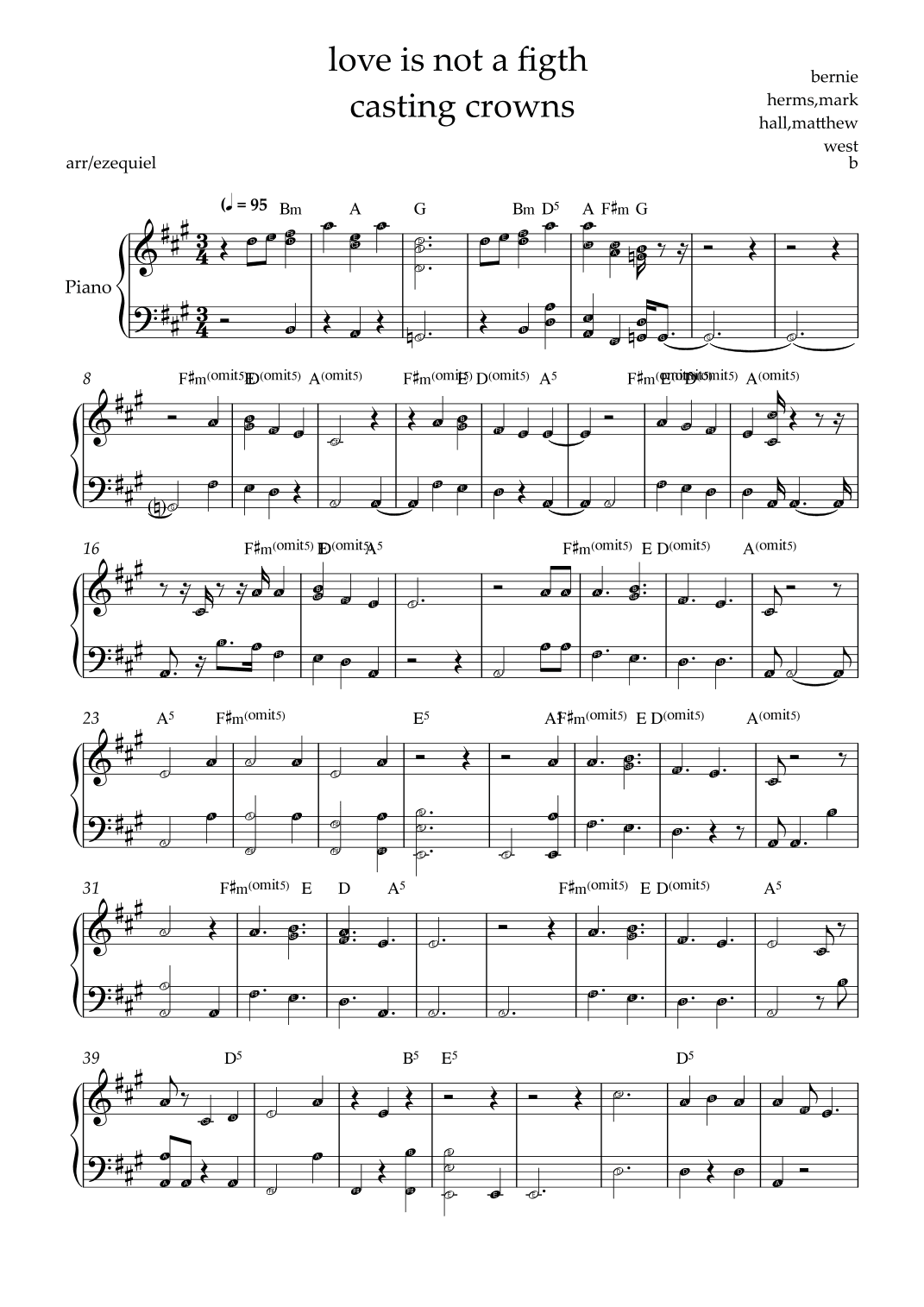 Love Moved First (arr. by ezequiel)
