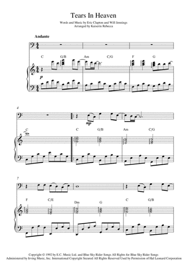 Tears In Heaven (arr. Kaiserin Rebecca)