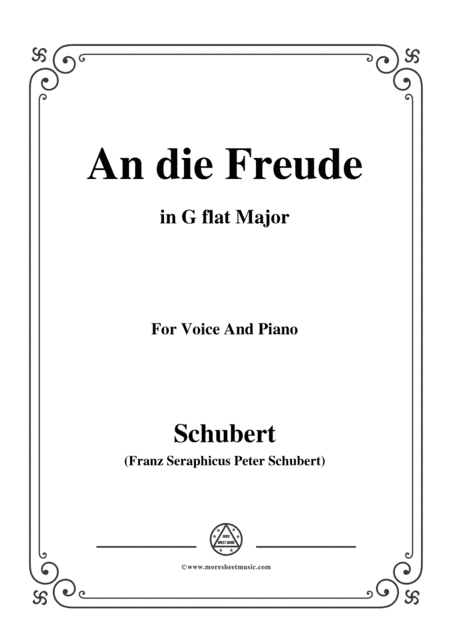 Schubert-An die Freude,Op.111 No.1,in G flat Major,for Voice&Piano (arr. MSM)