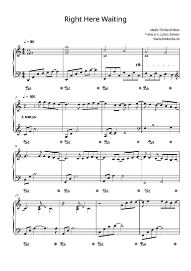 Right Here Waiting (arr. Lubos Zeman)