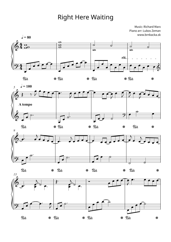 Right Here Waiting (arr. Lubos Zeman)