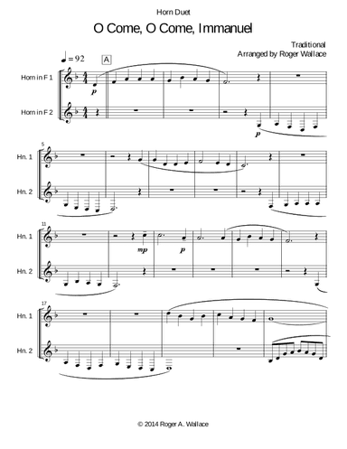 O Come, O Come, Immanuel (Emmanuel) (arr. Roger Wallace)