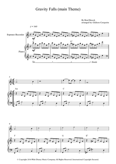 Gravity Falls (main Theme) (arr. Gildson Cerqueira)
