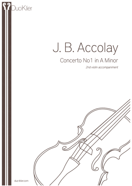 Accolay - Violin Concertoin A minor, 2nd violin accompaniment (arr. Duo Klier)