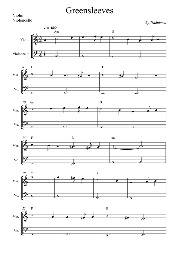 Greensleeves (arr. Wesley S. SIlva)
