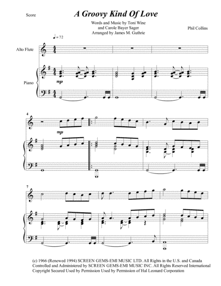 A Groovy Kind Of Love (arr. James M. Guthrie, ASCAP)