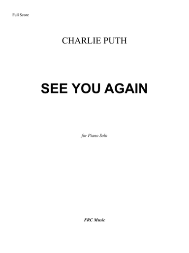 See You Again from FURIOUS 7 (arr. Flavio Regis Cunha)