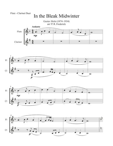 In the Bleak Midwinter (arr. P. R. Frederick)
