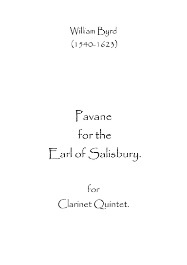 Pavane for the Earl of Salisbury (arr. Spencer Bundy)