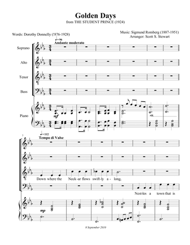 Golden Days, The Student Prince (arr. Scott S. Stewart)