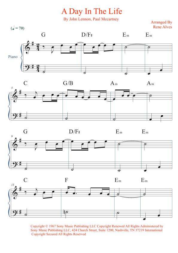 A Day In The Life (arr. Rene Alves)