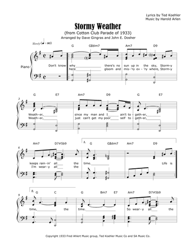 Stormy Weather (keeps Rainin' All The Time) (arr. Dave Gingras and John E. Dosher)