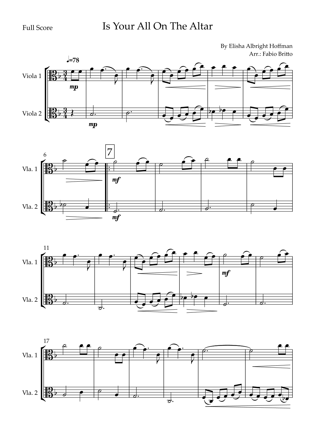 Is Your All On The Altar? (arr. Fabio Britto)