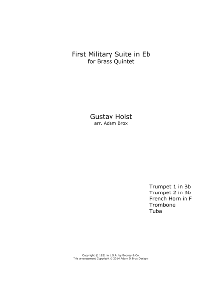 First Military Suite in F (arr. Adam Brox)